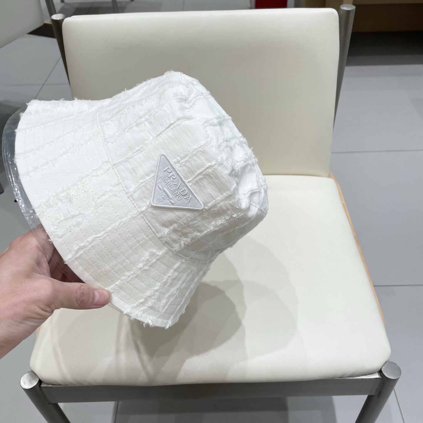  PRADA普拉达渔夫帽，帆布帽，头围57cm