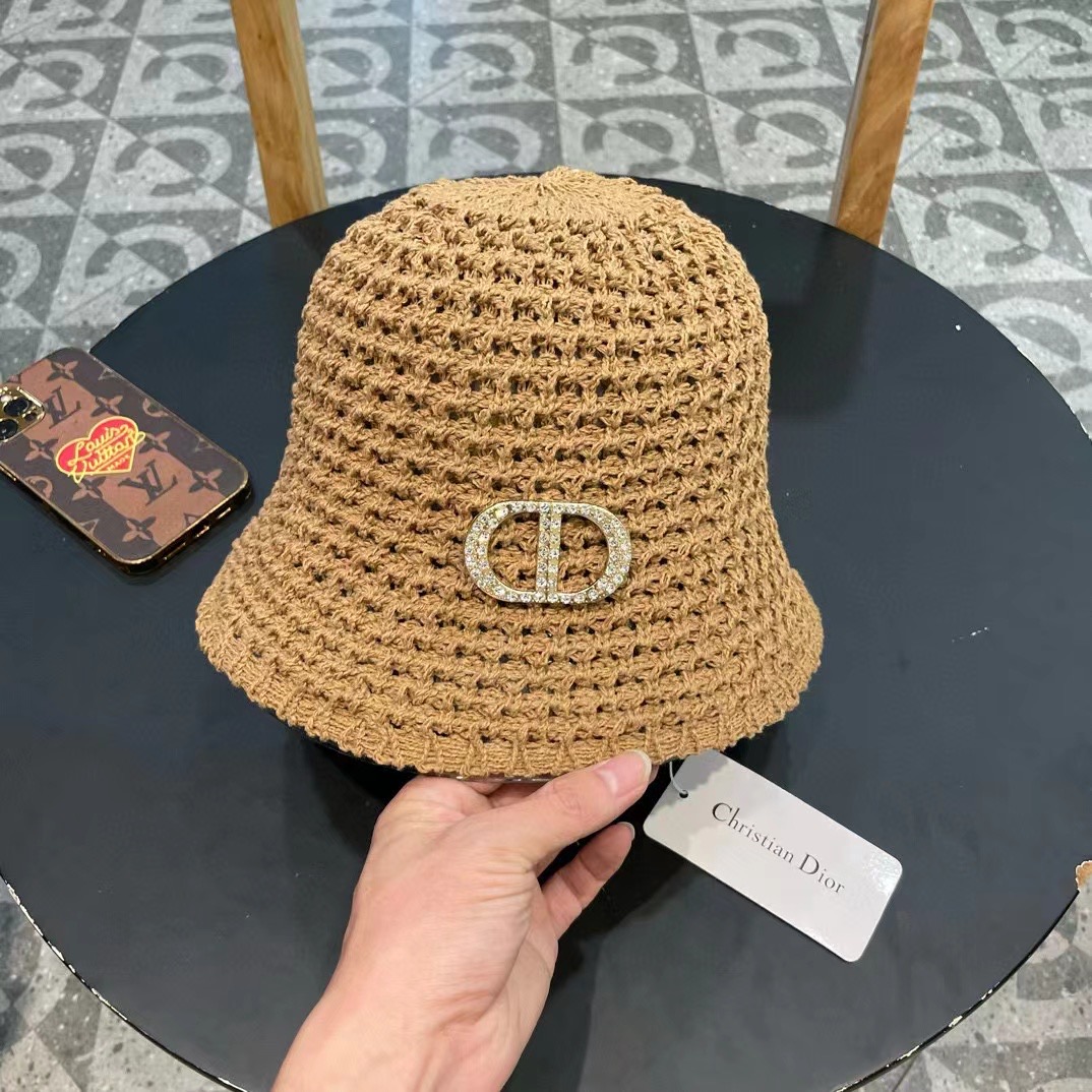NO:362698,Dior summer knitted breathable fisherman hat women's thin sun hat bucket hat Japanese face small face sun hat straw hat fisherman hat baseball hat knit hat, hat, dior, espadrilles, hatsDior夏季编织透气渔夫帽子女薄款遮阳草帽水桶帽日系显脸小遮脸太阳帽帽子草帽渔夫帽棒球帽针织帽,帽子,dior,espadrilles,hats,hat