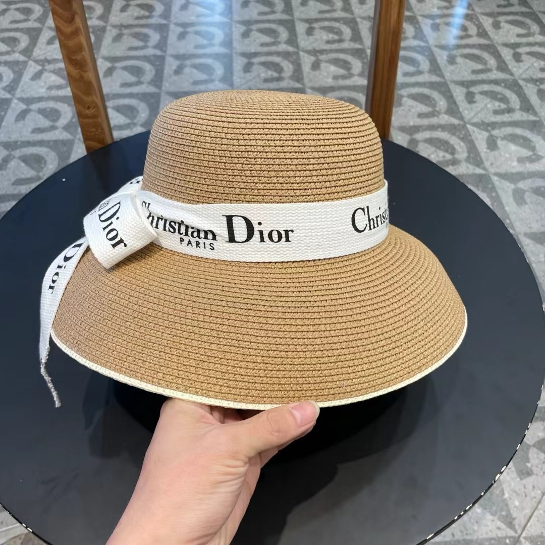  dior2025新款上架时尚草帽，超级流行的灯罩帽型，随便搭配都超好看！出门旅游，绝对要入手的一款