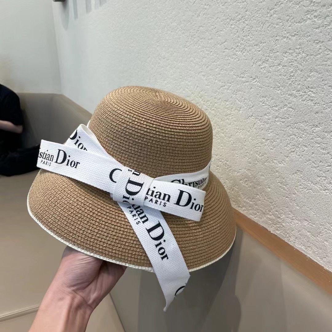  dior2025新款上架时尚草帽，超级流行的灯罩帽型，随便搭配都超好看！出门旅游，绝对要入手的一款