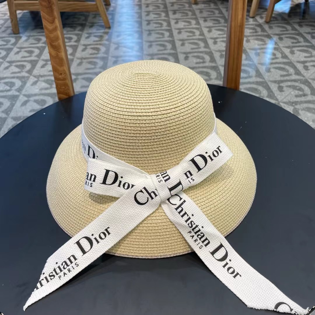  dior2025新款上架时尚草帽，超级流行的灯罩帽型，随便搭配都超好看！出门旅游，绝对要入手的一款