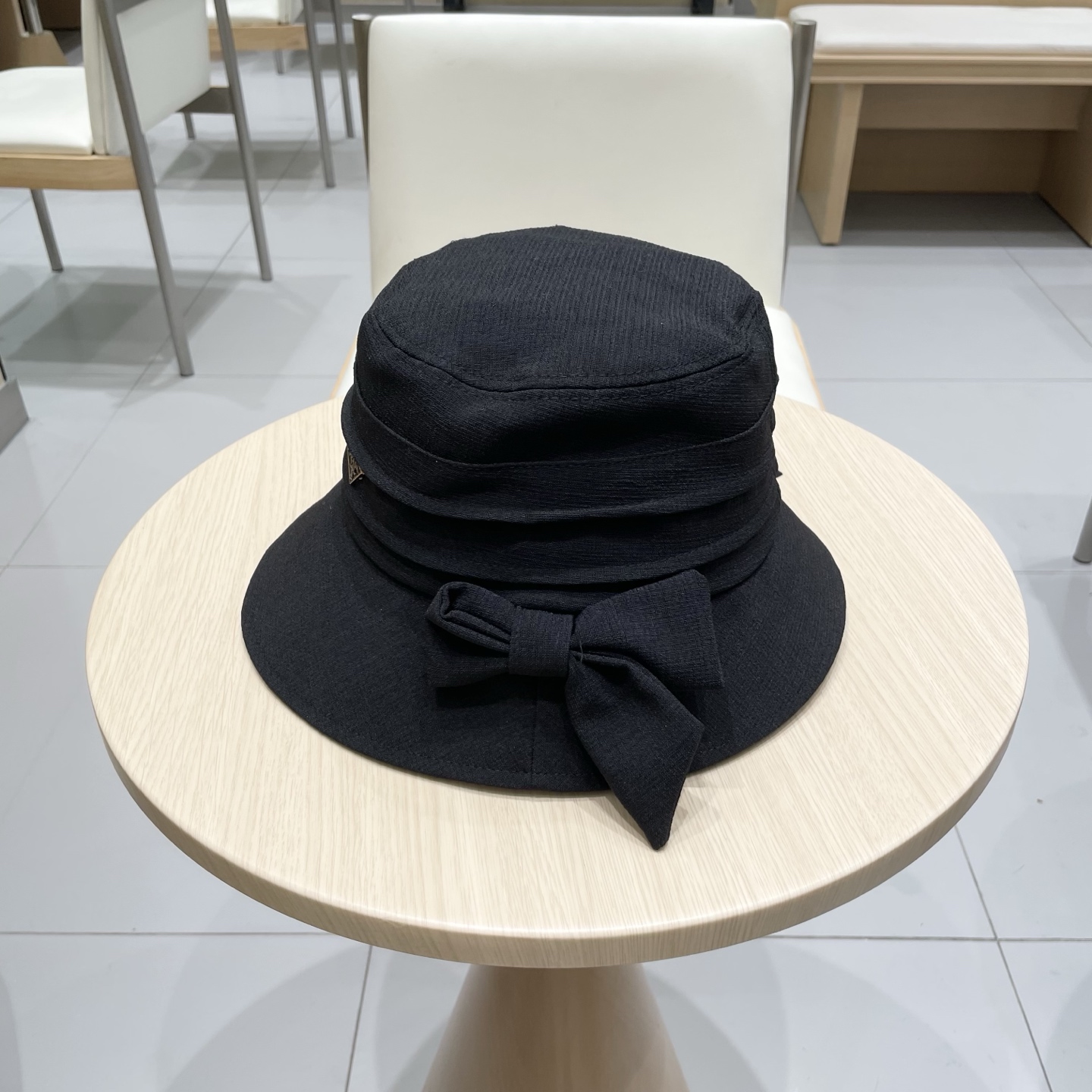 [Prada Hats]RADA Prada 2025 spring new bow fisherman hat for women, Korean sty