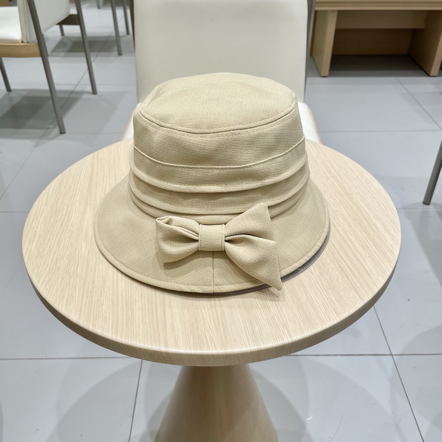[Prada Hats]RADA Prada 2025 spring new bow fisherman hat for women, Korean sty
