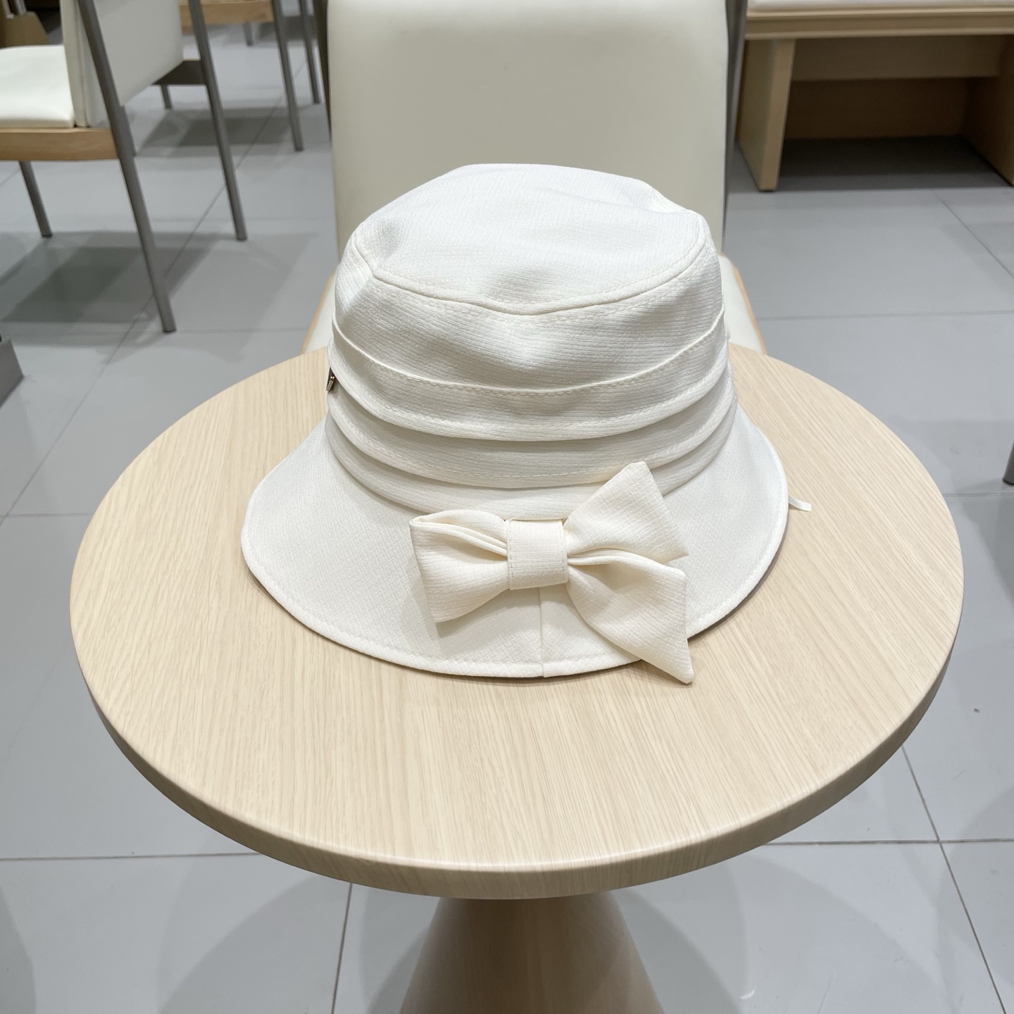 [Prada Hats]RADA Prada 2025 spring new bow fisherman hat for women, Korean sty