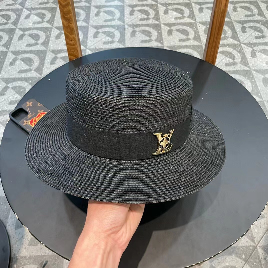  LV路易威登新款草帽，平顶礼帽，头围57cm