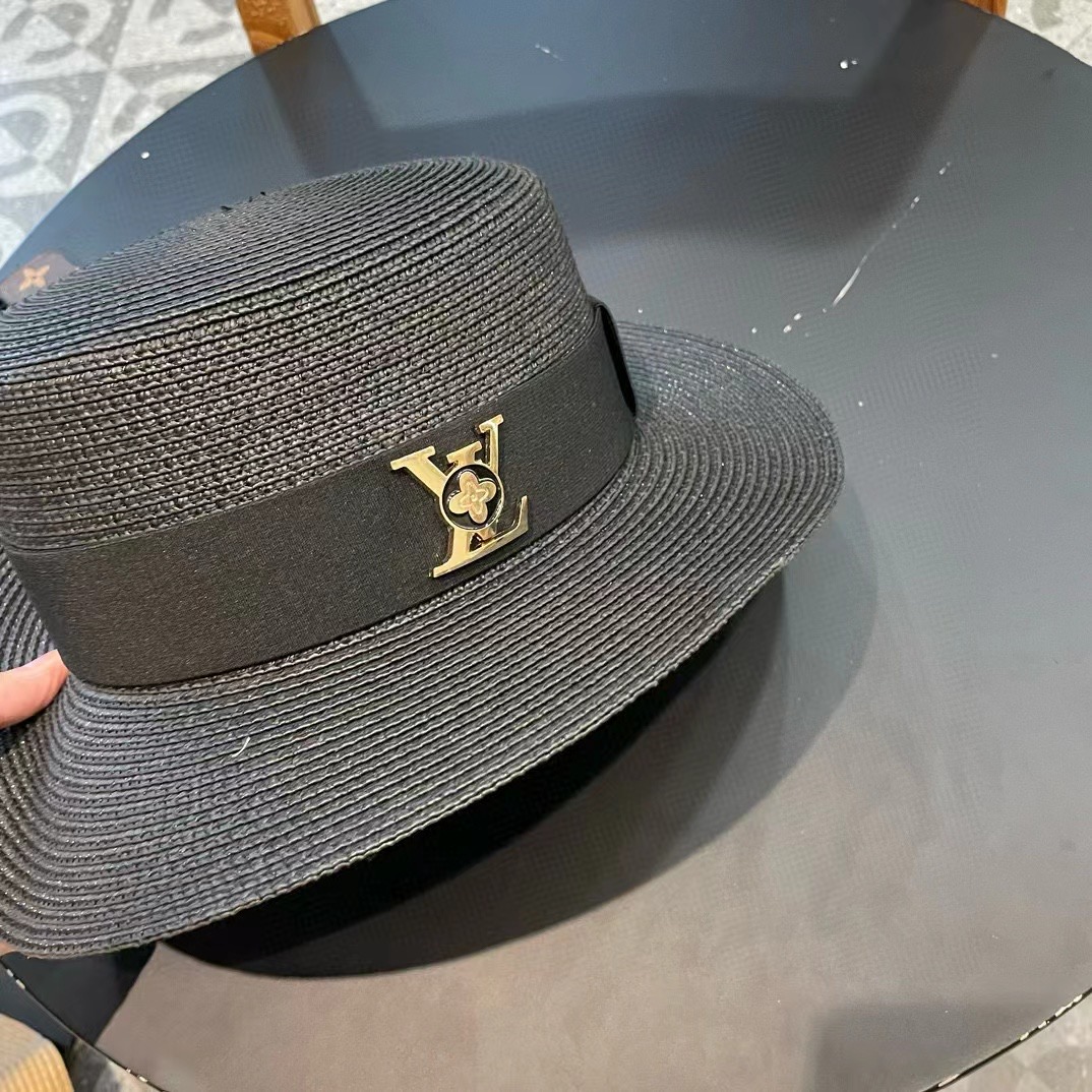  LV路易威登新款草帽，平顶礼帽，头围57cm