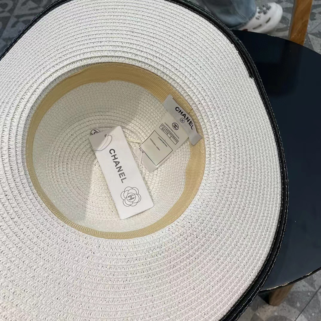  Chanel香奈儿山草帽，大边遮阳帽，头围57cm