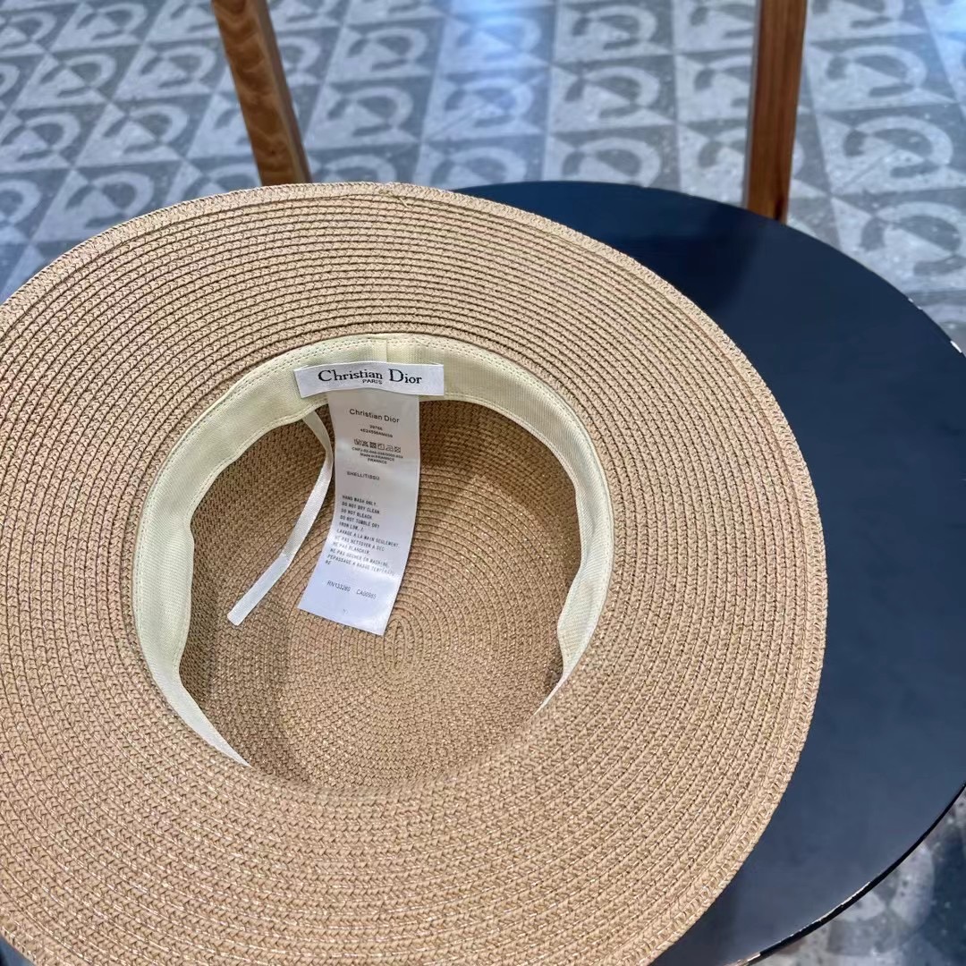 【DIOR迪奥】新款专柜织带款桶帽盆帽草帽，出街必备超好搭配，有调节绳