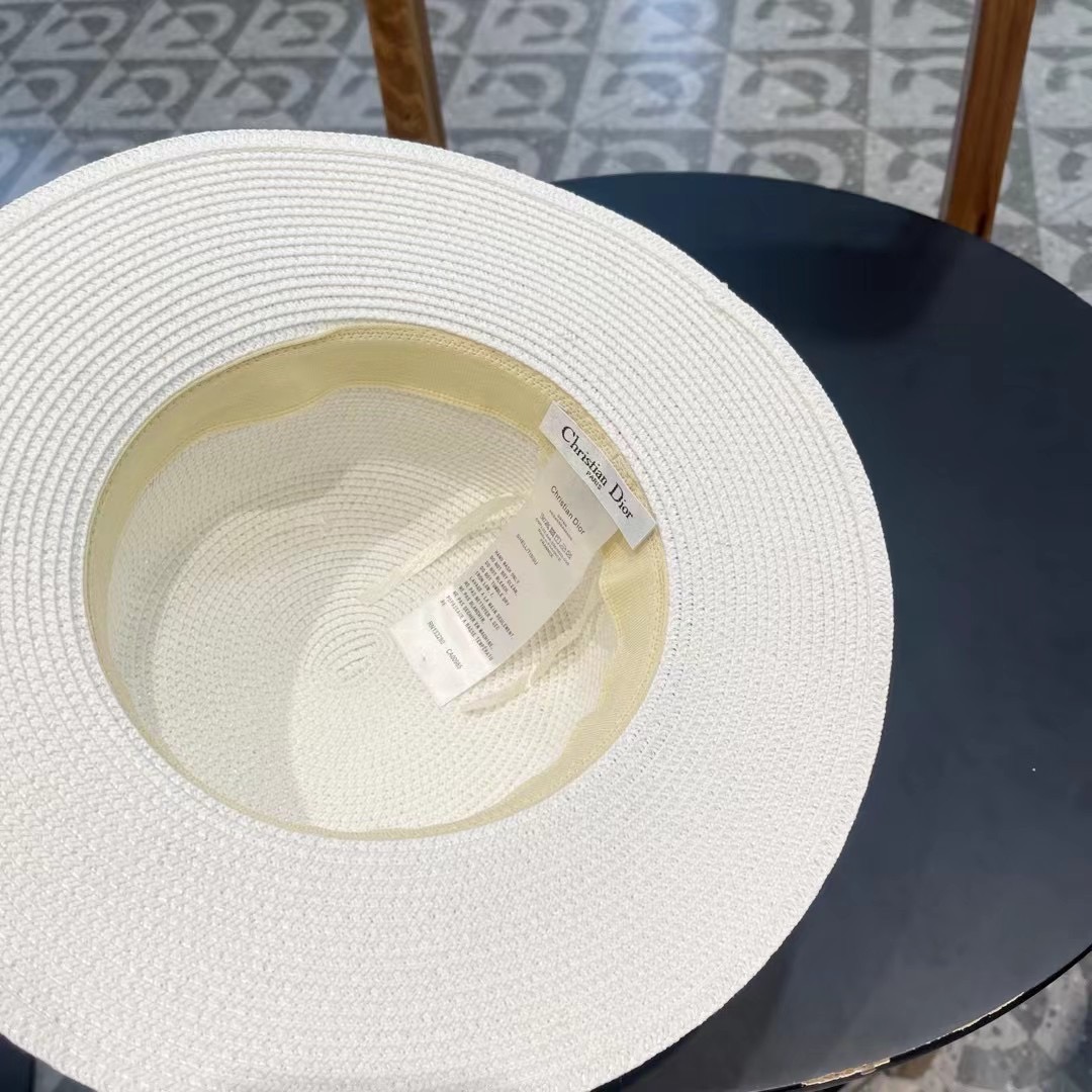 【DIOR迪奥】新款专柜织带款桶帽盆帽草帽，出街必备超好搭配，有调节绳