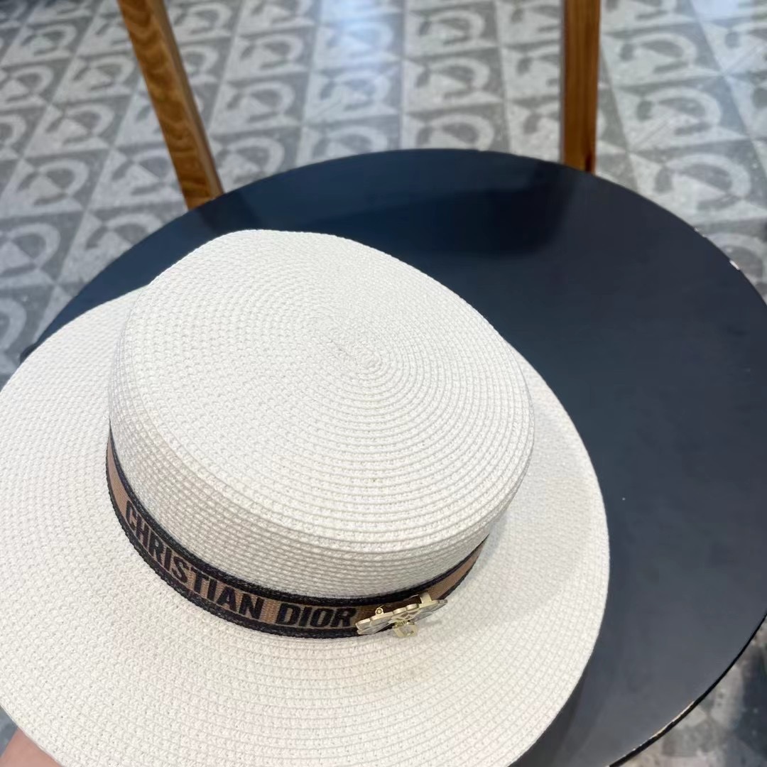 【DIOR迪奥】新款专柜织带款桶帽盆帽草帽，出街必备超好搭配，有调节绳
