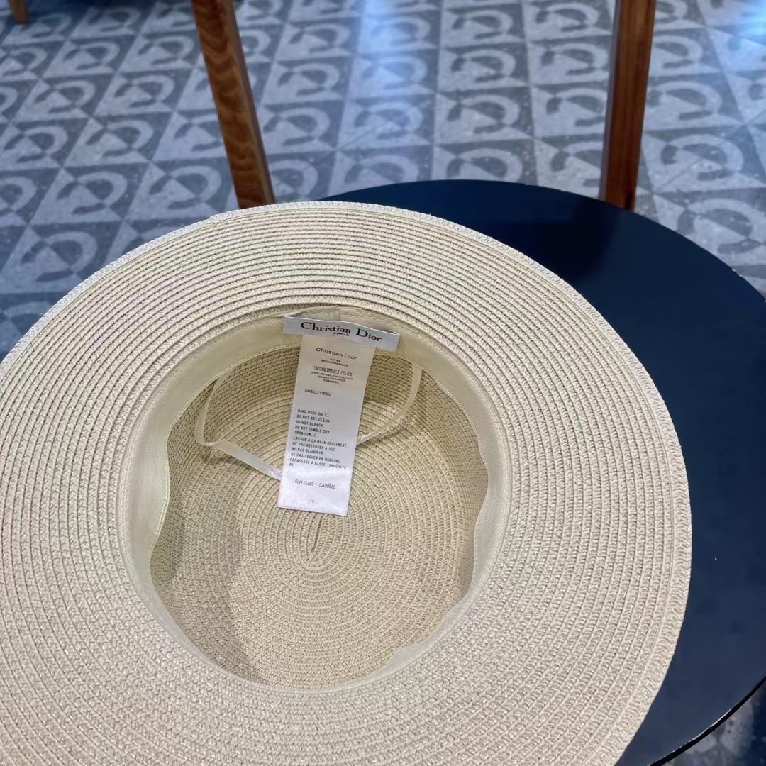 【DIOR迪奥】新款专柜织带款桶帽盆帽草帽，出街必备超好搭配，有调节绳