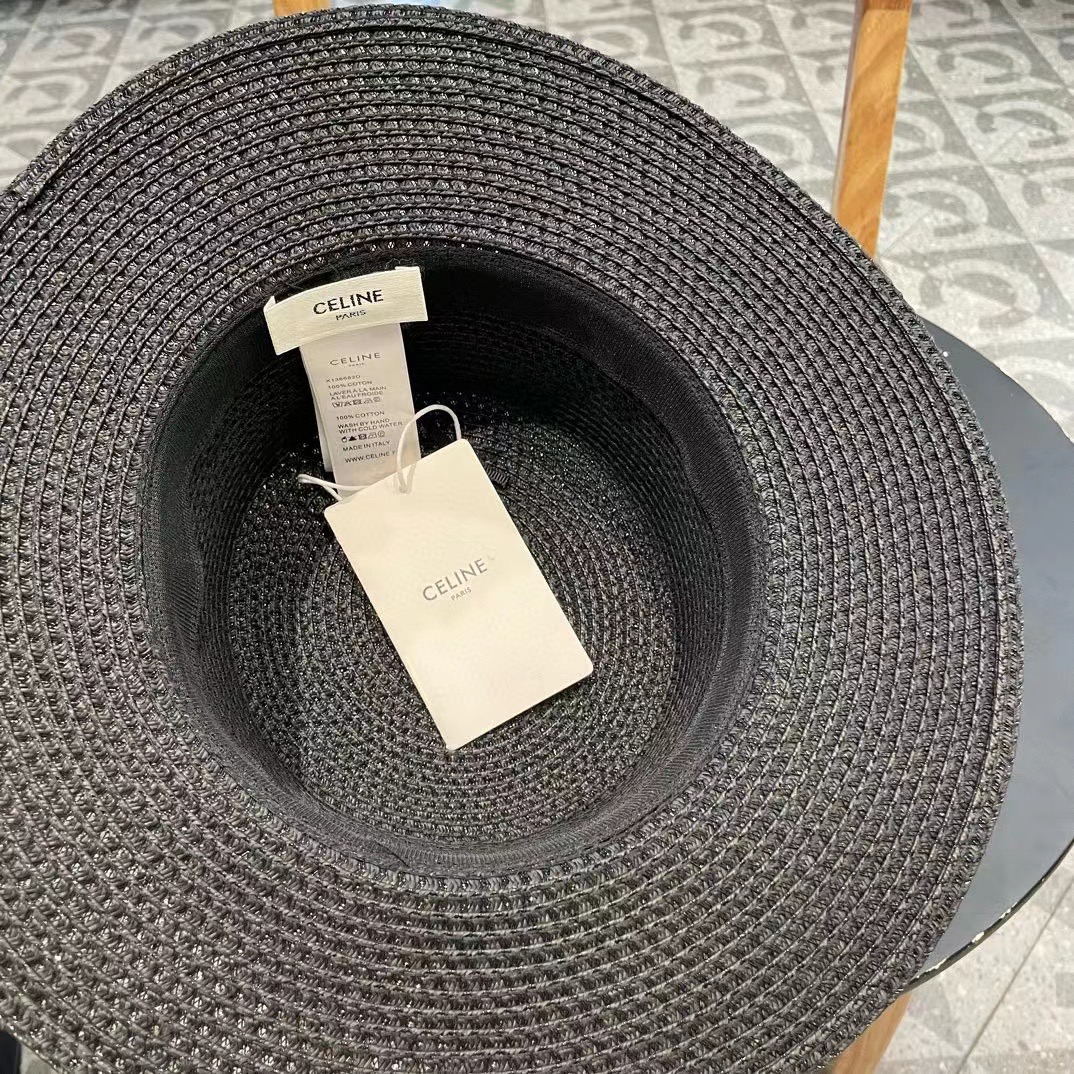塞琳celien新款草帽，平顶镂空礼帽，头围57cm