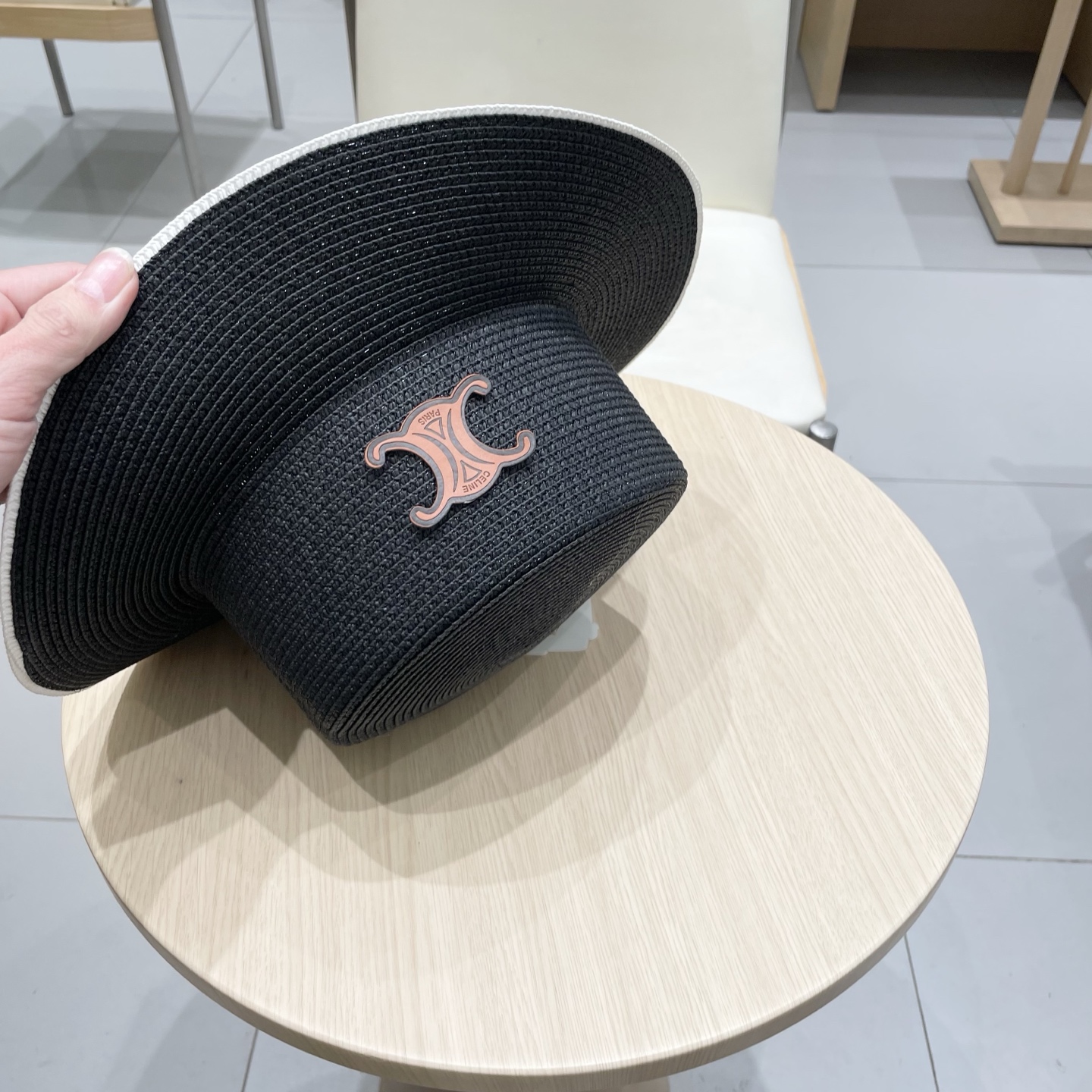  塞琳celien新款草帽，平顶礼帽，头围57cm