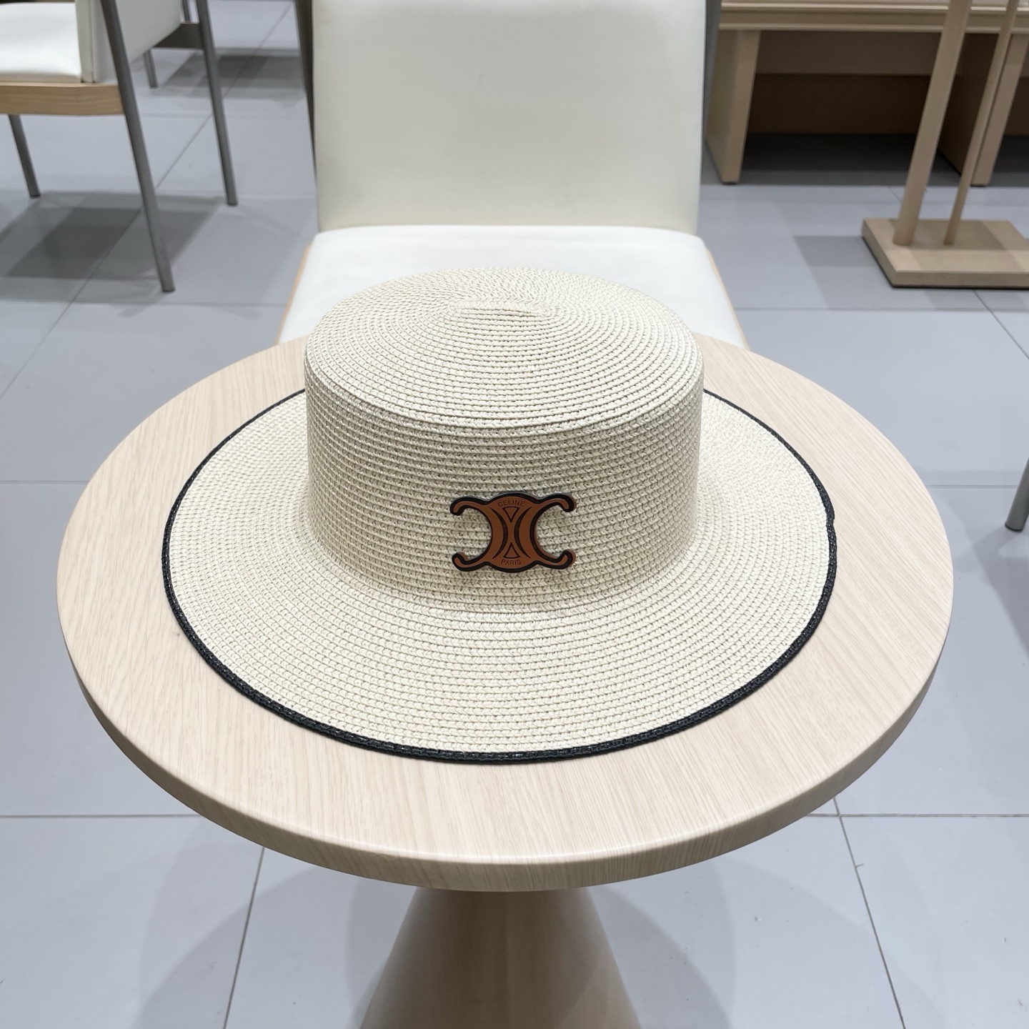  塞琳celien新款草帽，平顶礼帽，头围57cm