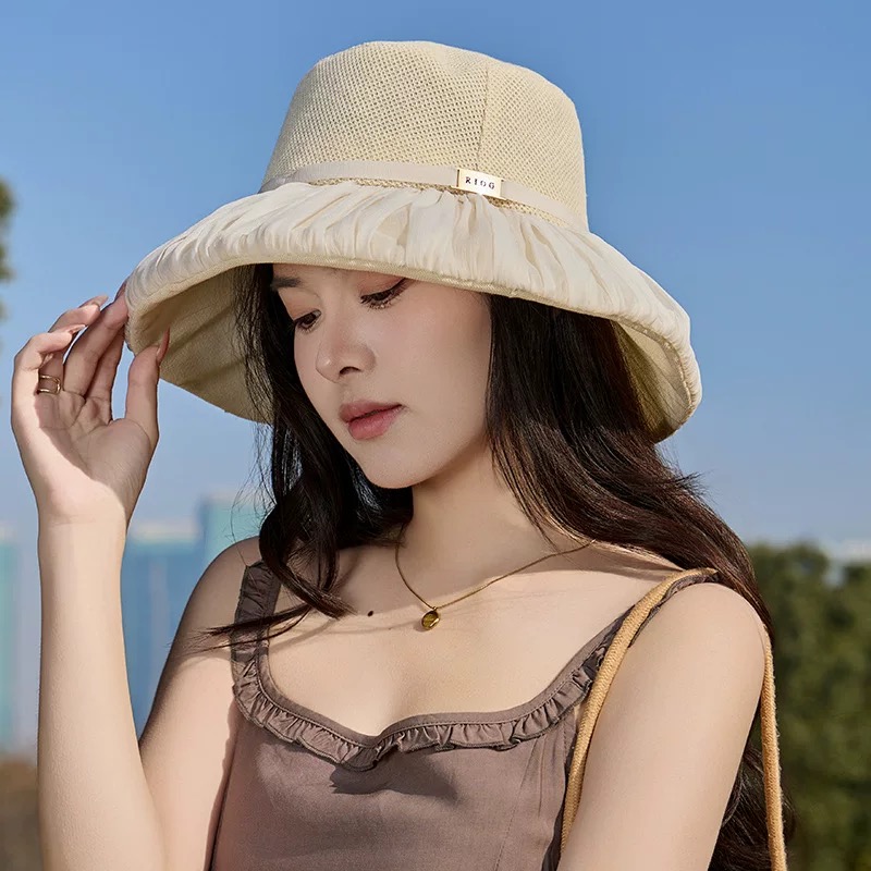 NO:221115,Prada Prada fold splicing half net fisherman hat women spring and summer Japanese sweet versatile pot hat large brim breathable hat hat fisherman hat baseball hat knit hat, hat, prada, prada, espadrilles, hats19860909prada普拉达褶皱拼接半网渔夫帽子女春夏季日系甜美百搭盆帽大檐透气帽帽子渔夫帽棒球帽针织帽,帽子,prada,prada,espadrilles,hats,hat