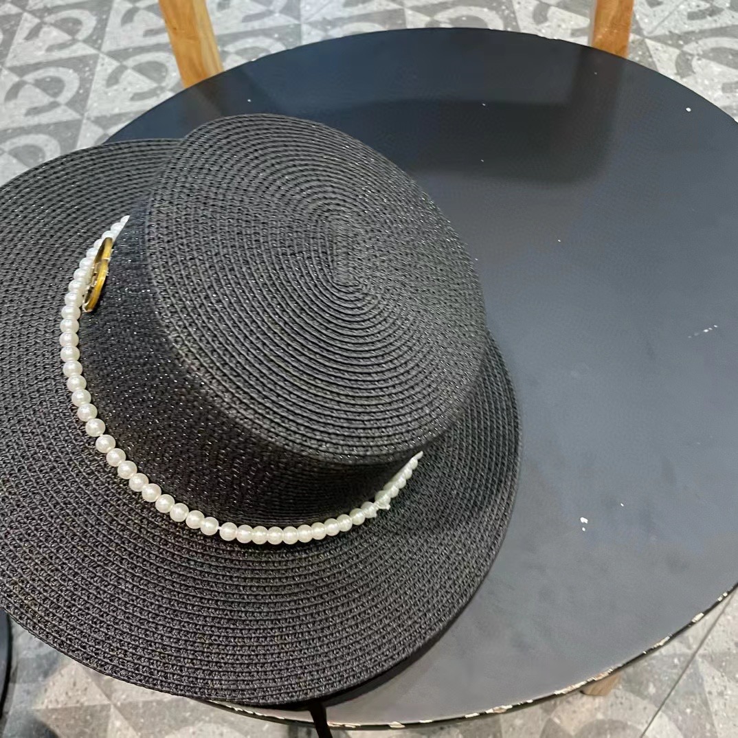  Gucci古奇新款草帽，平顶礼帽，进口植草制作，头围57cm
