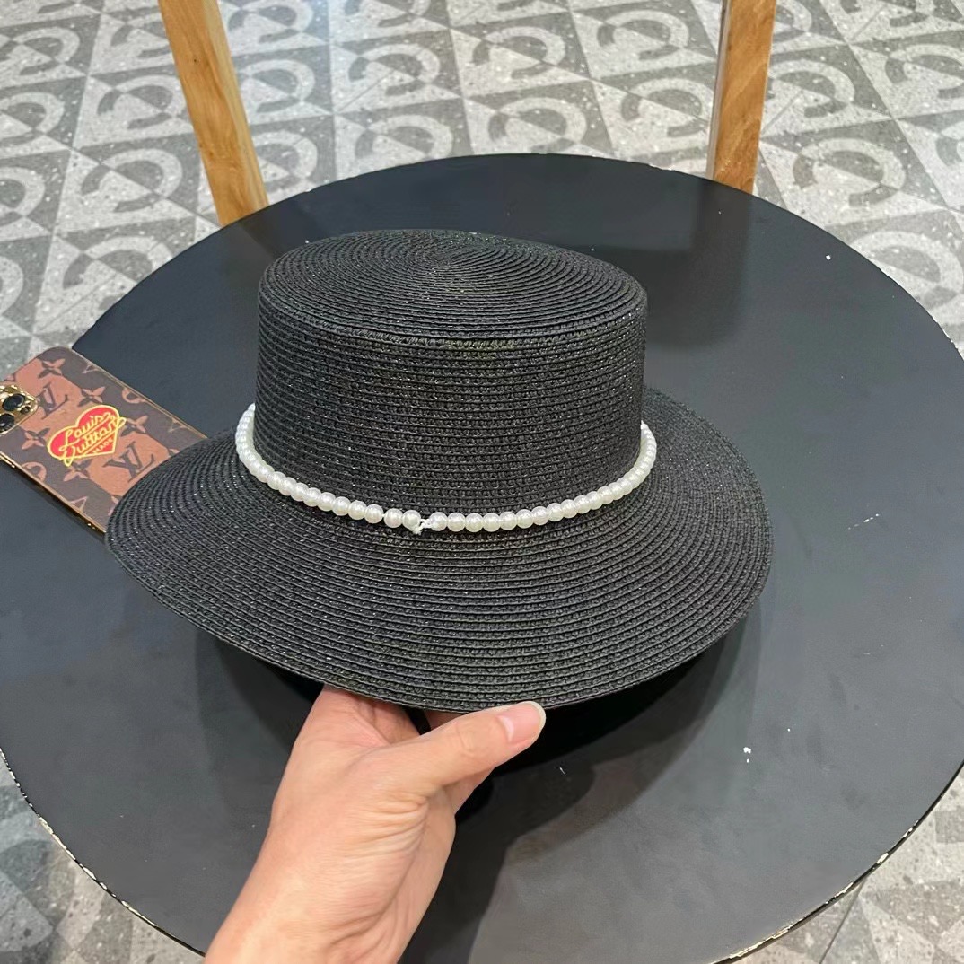  Gucci古奇新款草帽，平顶礼帽，进口植草制作，头围57cm