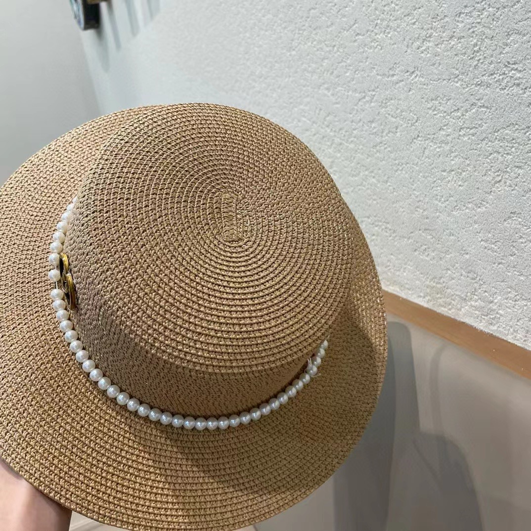  Gucci古奇新款草帽，平顶礼帽，进口植草制作，头围57cm