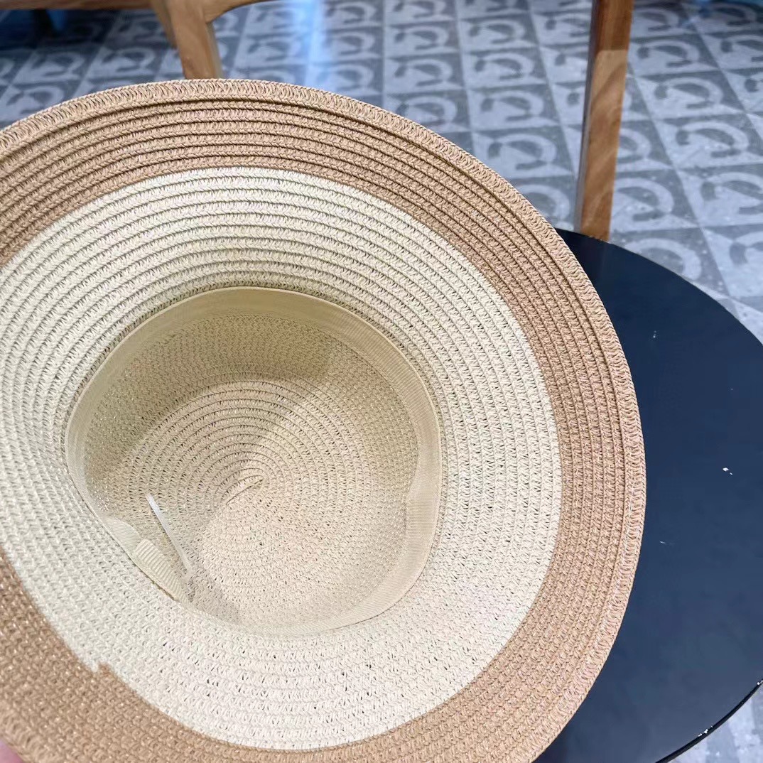 Dior迪奥年夏季新款草帽，拼色设计，头围57cm