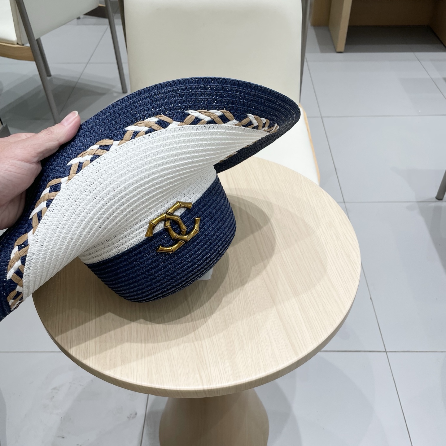  Chanel香奈儿新款沙滩帽草帽，头围57cm