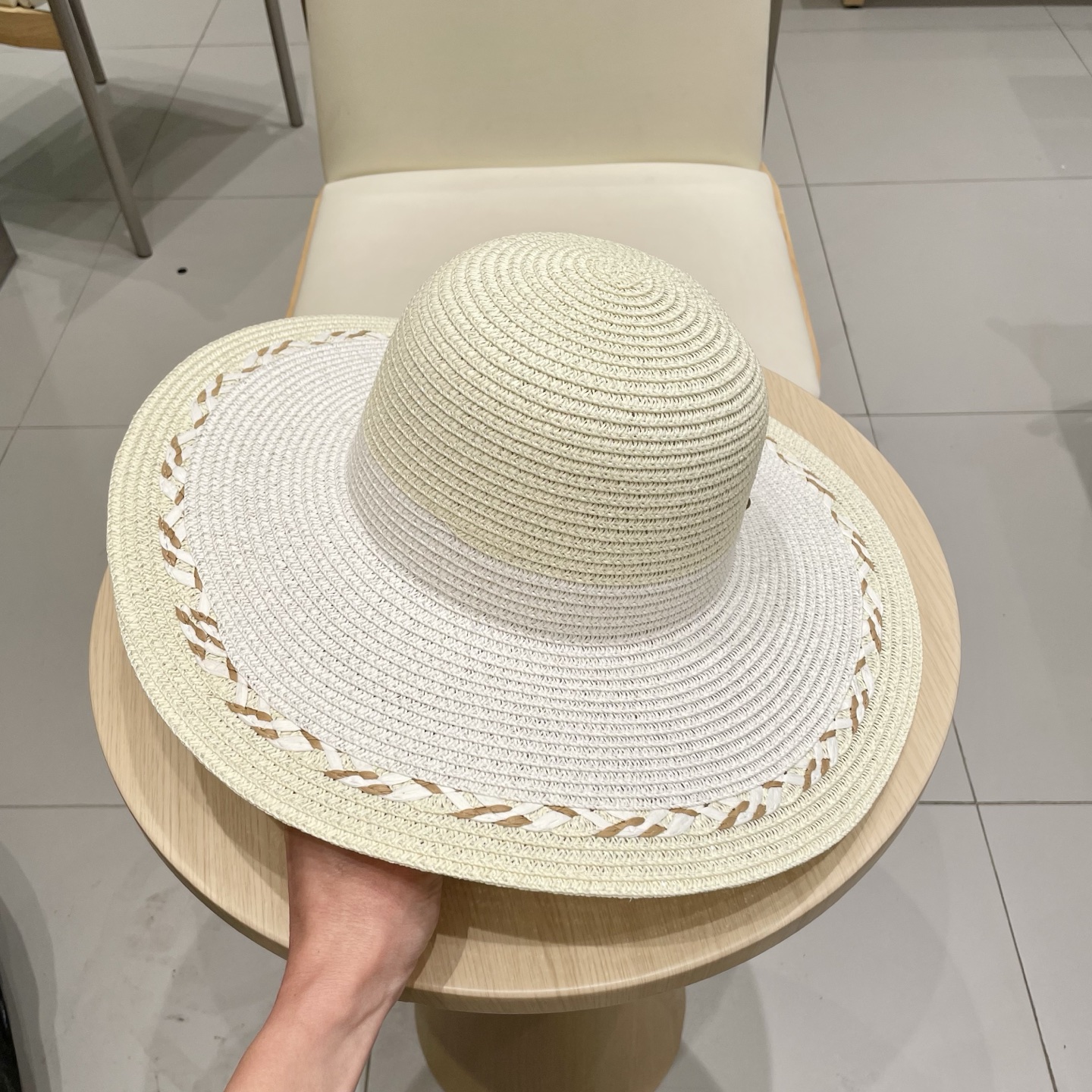  Chanel香奈儿新款沙滩帽草帽，头围57cm