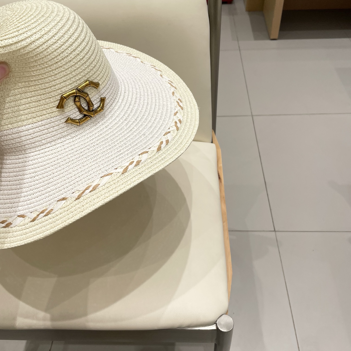  Chanel香奈儿新款沙滩帽草帽，头围57cm