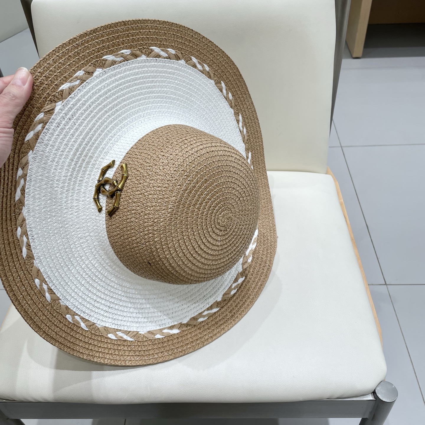  Chanel香奈儿新款沙滩帽草帽，头围57cm