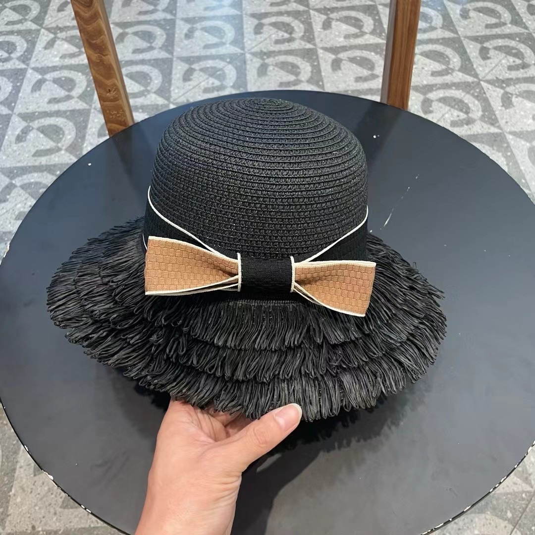 赛琳草帽 流苏帽檐 太阳帽 沙滩遮阳帽 头围：57cm