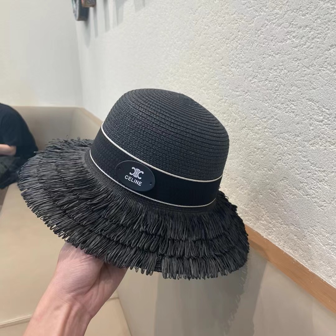 赛琳草帽 流苏帽檐 太阳帽 沙滩遮阳帽 头围：57cm