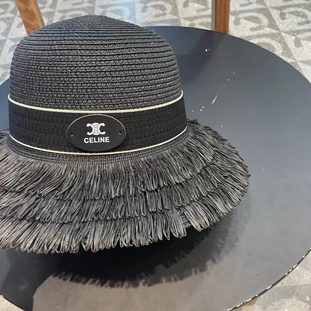 赛琳草帽 流苏帽檐 太阳帽 沙滩遮阳帽 头围：57cm