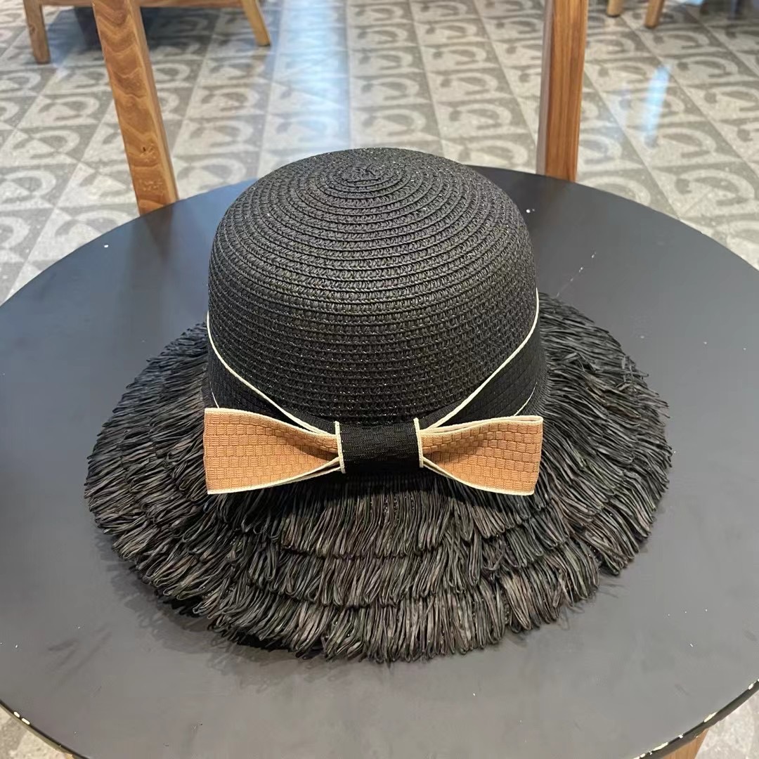 赛琳草帽 流苏帽檐 太阳帽 沙滩遮阳帽 头围：57cm