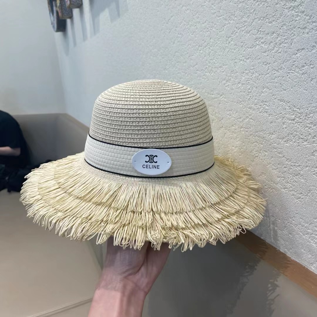 赛琳草帽 流苏帽檐 太阳帽 沙滩遮阳帽 头围：57cm