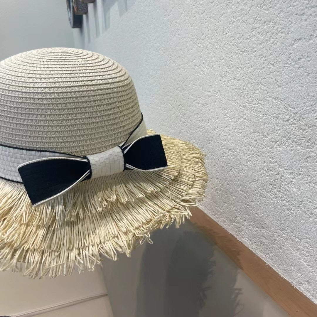 赛琳草帽 流苏帽檐 太阳帽 沙滩遮阳帽 头围：57cm