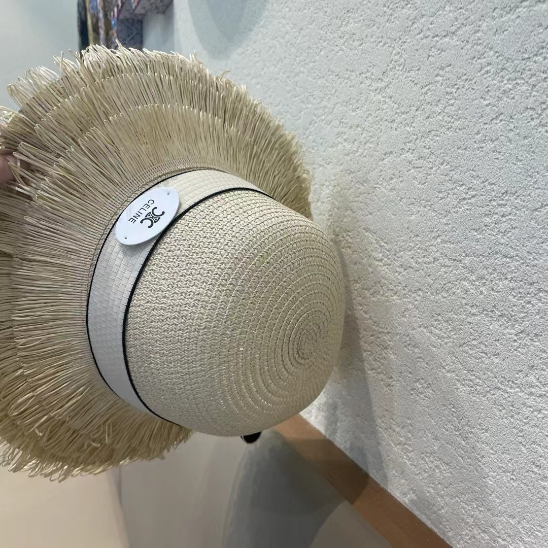 赛琳草帽 流苏帽檐 太阳帽 沙滩遮阳帽 头围：57cm
