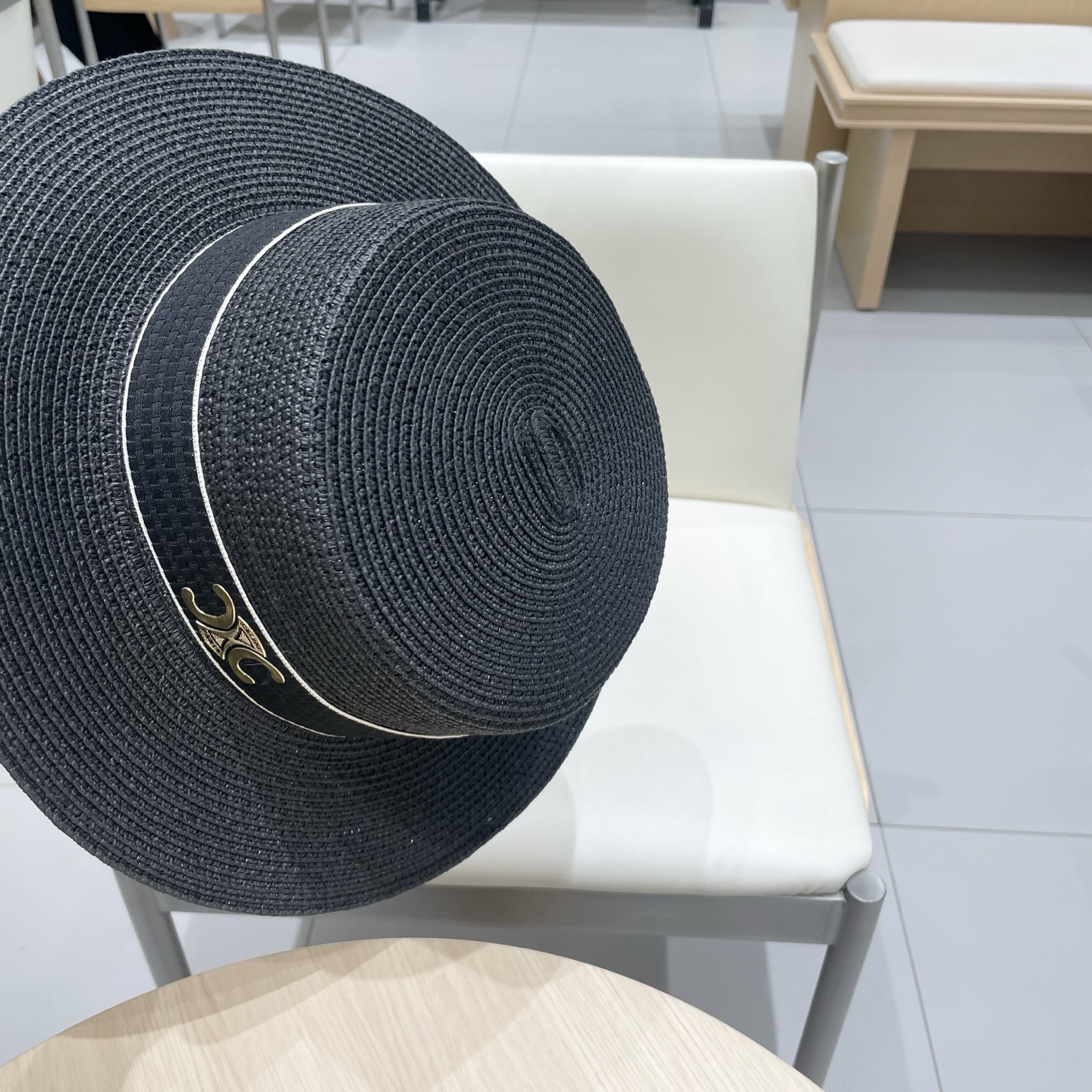  塞琳celien新款草帽，平顶草帽礼帽，头围57cm