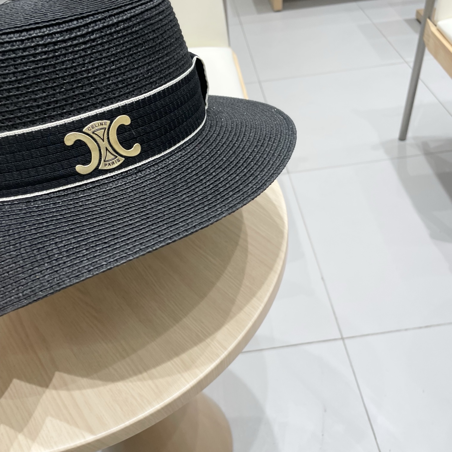  塞琳celien新款草帽，平顶草帽礼帽，头围57cm