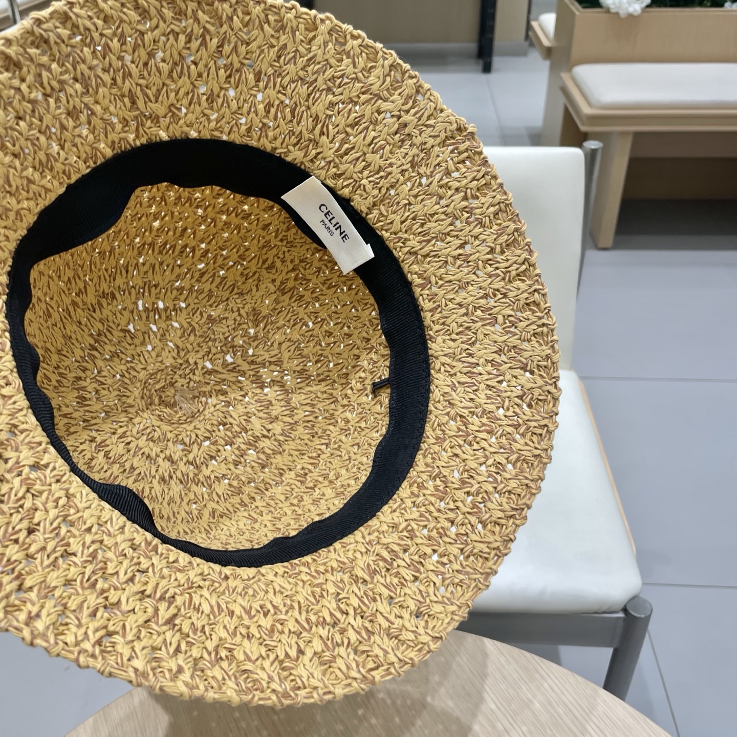  celine塞琳2025新款韩版潮小清新大帽檐女沙滩镂空针织帽女遮阳帽子可折叠