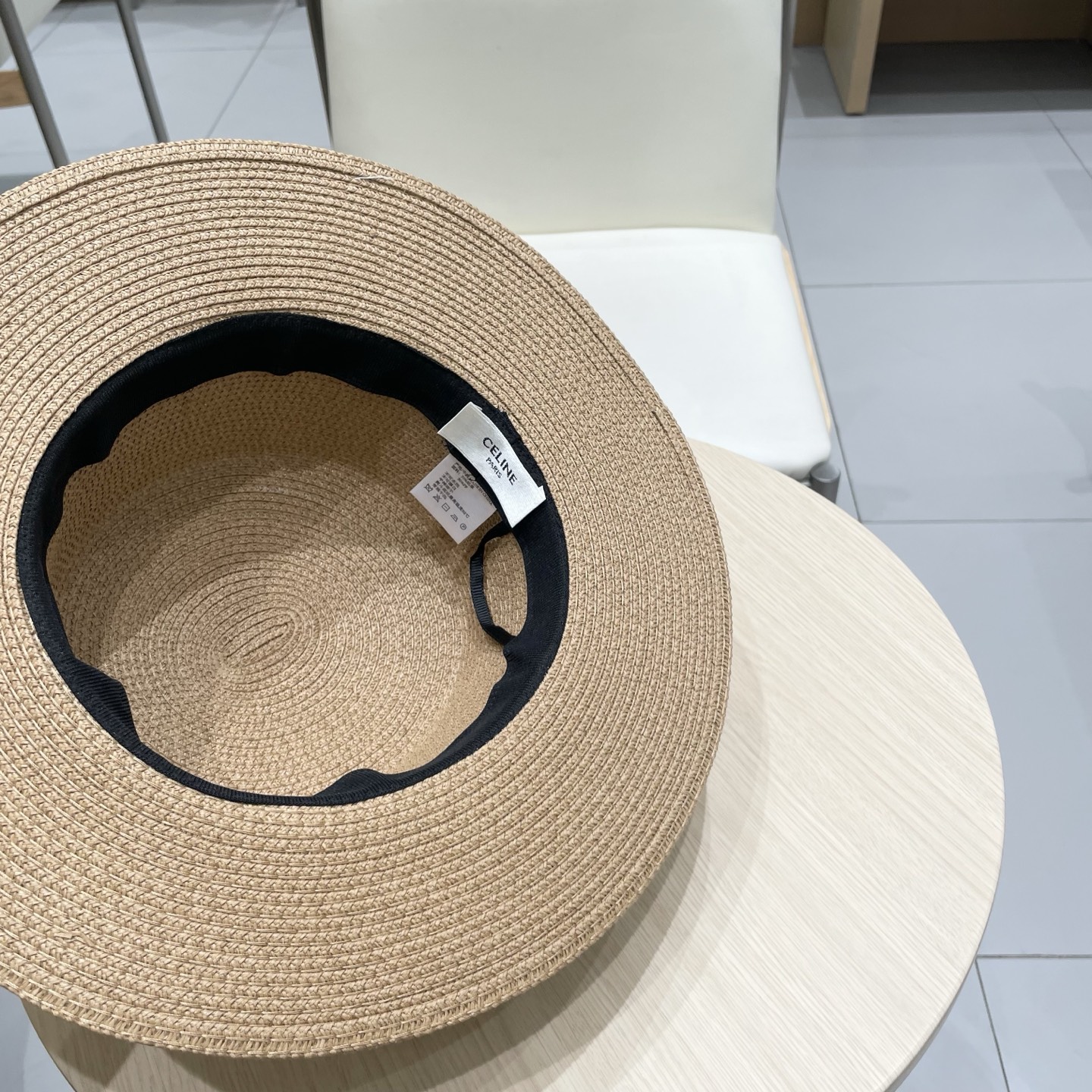  塞琳celien新款草帽，平顶草帽礼帽，头围57cm