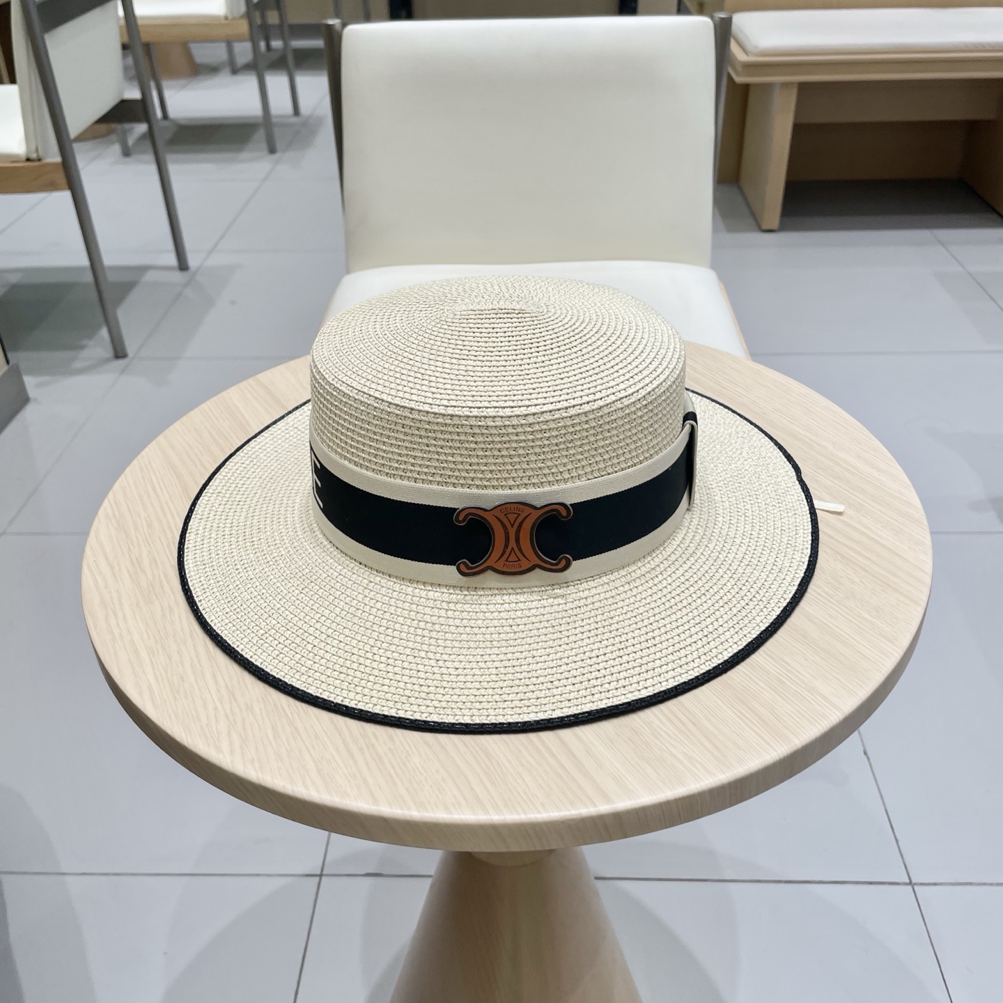  塞琳celien新款草帽，平顶礼帽，头围57cm