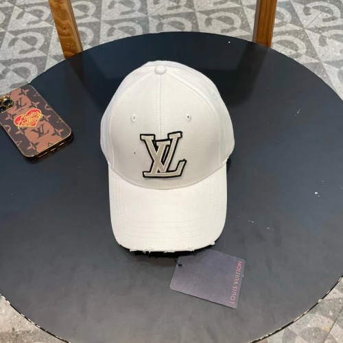 Louis Vuitton Baseball Cap White Oxford Fabric and Leather Adjustable Strap 1 Louis Vuitton Baseball Cap White Oxford Fabric and Leather Adjustable Strap