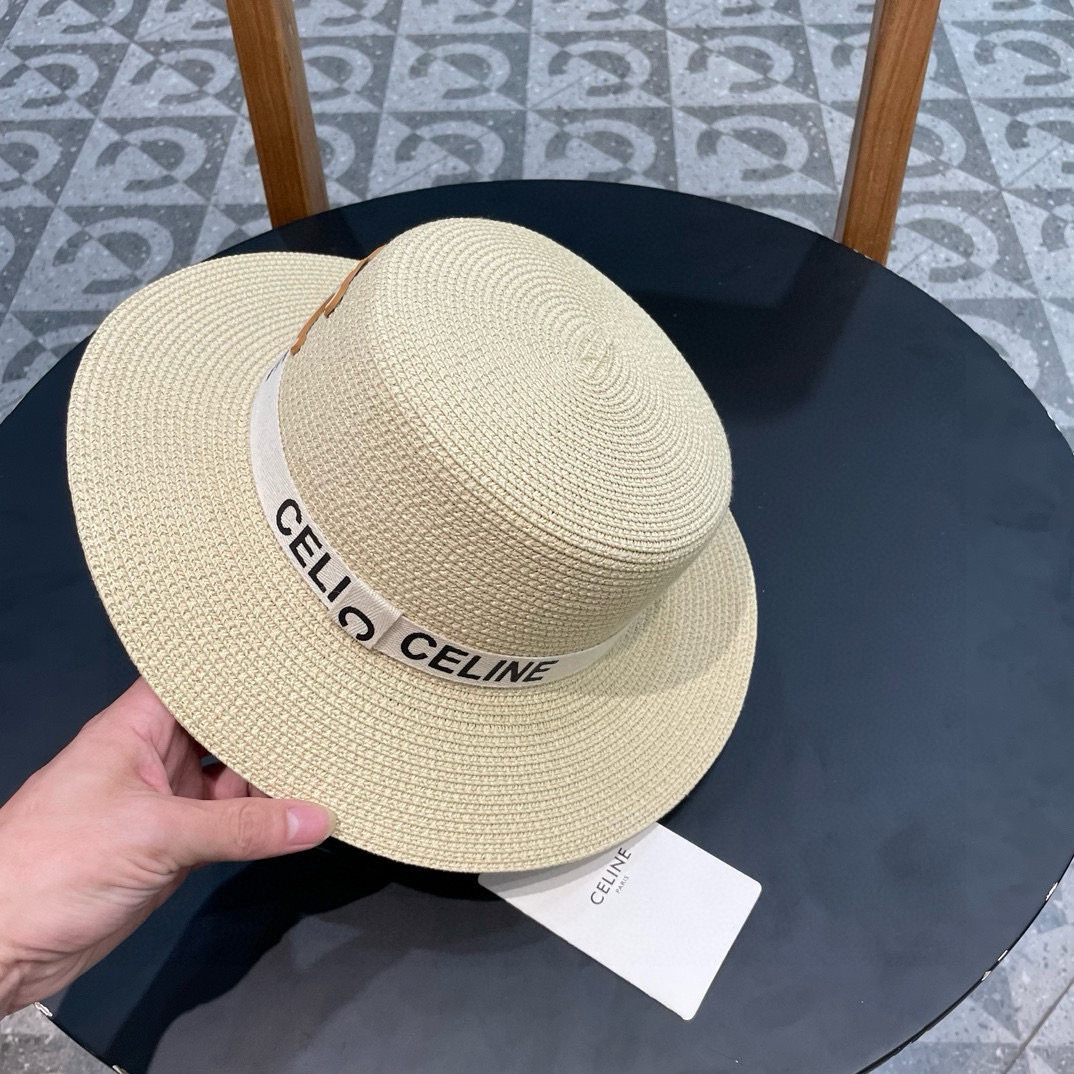 塞琳celien新款草帽，平顶礼帽，头围57cm