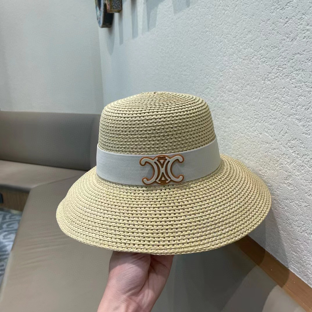 celine赛琳新款镂空草帽，可折叠，轻盈百搭，头围57cm