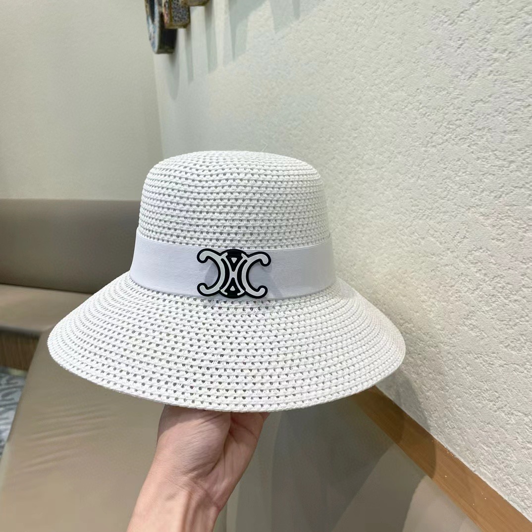 celine赛琳新款镂空草帽，可折叠，轻盈百搭，头围57cm