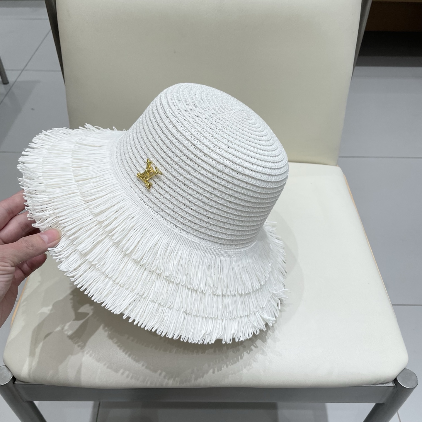  lv路易威登网红毛边流苏草帽优雅大檐海边度假遮阳盆帽休闲夏女