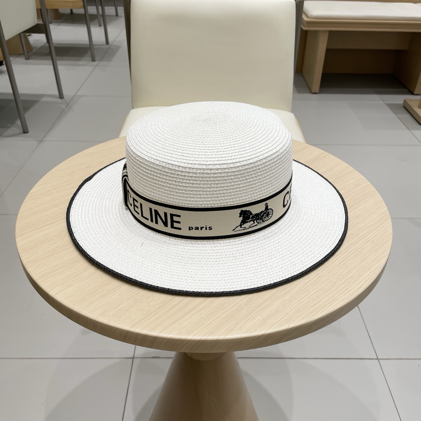 塞琳celien新款草帽，平顶水桶礼帽，头围57cm