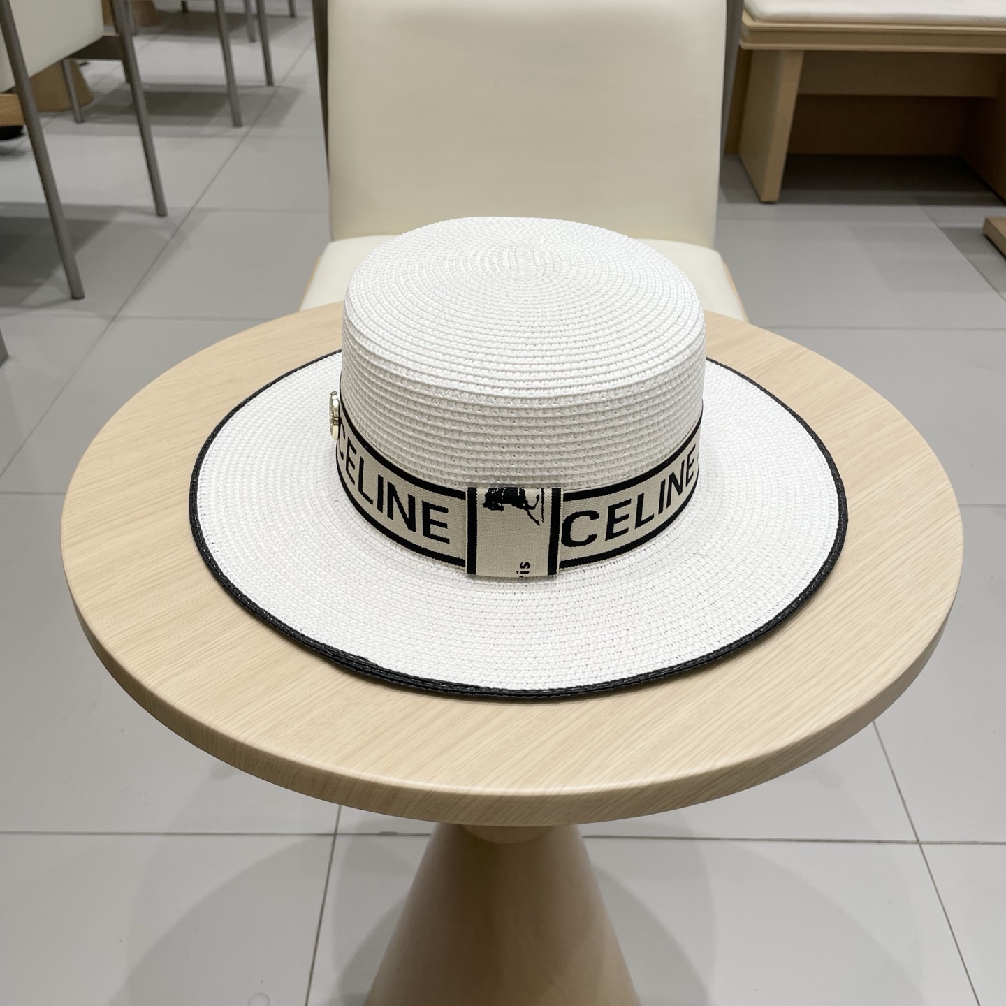 塞琳celien新款草帽，平顶水桶礼帽，头围57cm