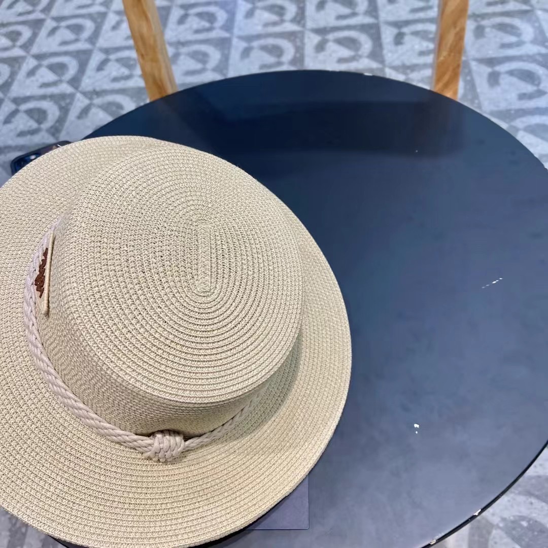 PRADA普拉达 草帽，名媛风盆帽，进口高级细草制作，高端定制，头围57cm