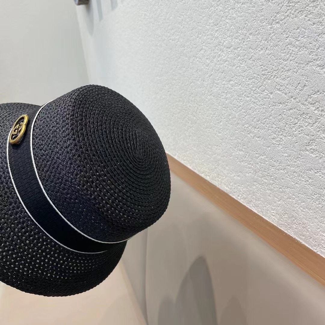   Gucci古奇草帽，重工设计风格，沙滩帽，大草帽，头围57cm