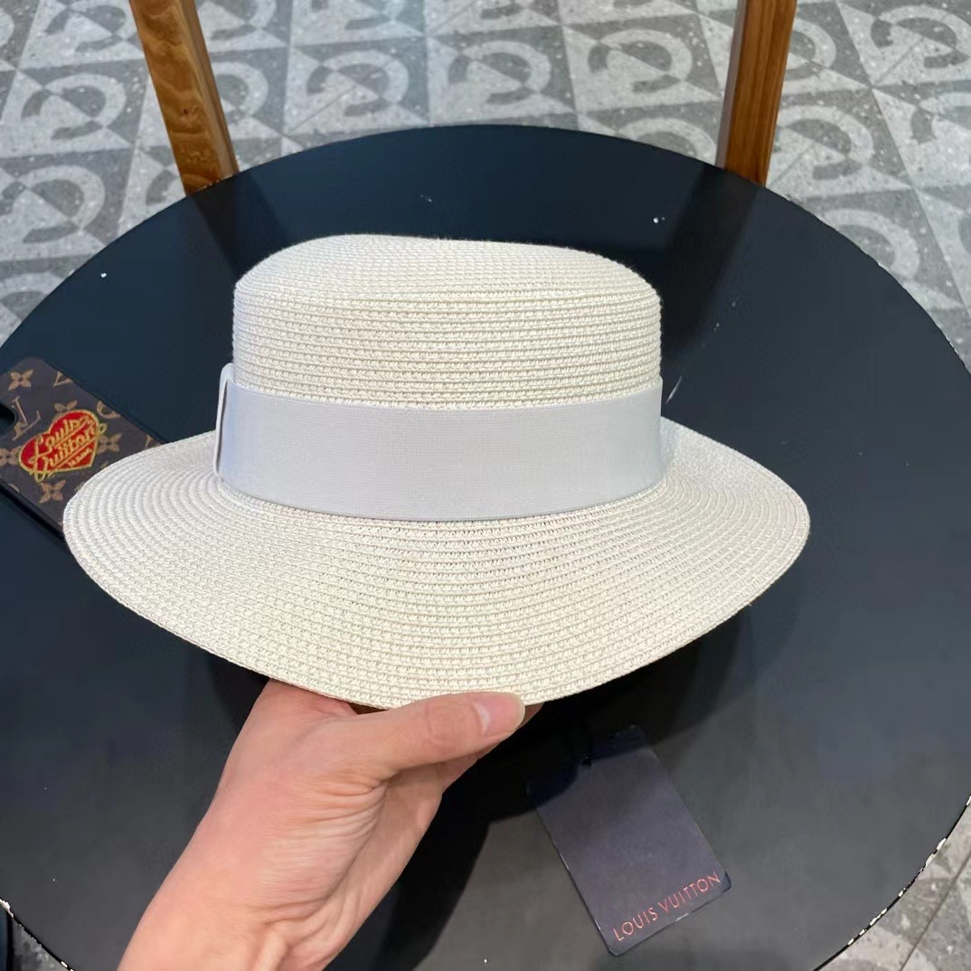  LV路易威登新款草帽，平顶礼帽，头围57cm