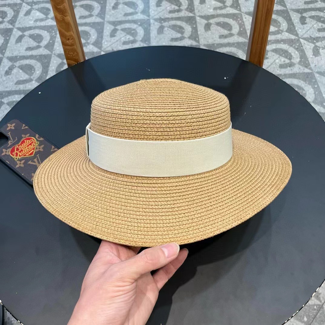  LV路易威登新款草帽，平顶礼帽，头围57cm